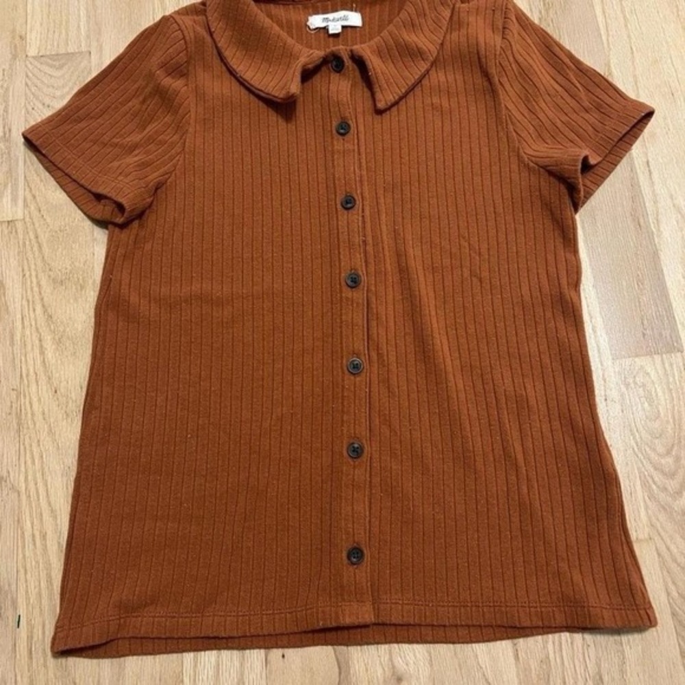 Madewell Orange Shirt Womens Sz Small‎
